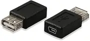 ELECTOP 2 Pack USB 2.0 A Female to USB B Mini 5 Pin Female Adapter Converter