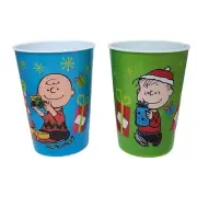 NEW Christmas Charlie Brown The Peanuts Gang Plastic Cups Be Kind Giving 2 Cups