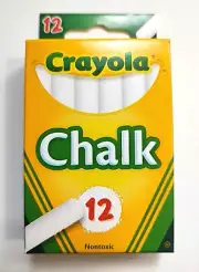 12pc Crayola Chalk ~White~ Break Resistant ~Write Smooth Lines