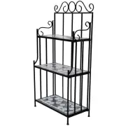 Plant Stand Plant Display Black White Mosaic Pattern Indoor Outdoor Decor 41133