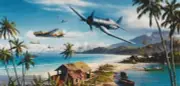 Battle for the Islands by Nicolas Trudgian autographed by 3 USMC Fighter Aces