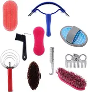 10 Piece Horse Grooming Care Kit Horse Cleaning Supplies, Equestrian Brush Curry Comb Horse Cleaning Tool Set