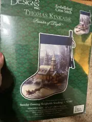 Cross Stitch Thomas Kinkade Painter of Light Sunday Evening Sleighride Stocking