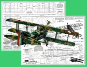 Guillows Model Airplane Plans (FF): French SPAD VII 18" Scale Rubber or .010