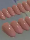 Medium Oval Neutral Pink w/ Subtle Pink Shiny Shimmer Ombre 22 Press On Nails