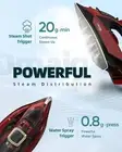 1500W Cordless Iron with Steam | Anti-Drip, Ceramic Soleplate, 3 Temperature RED
