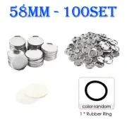100Set Blank Badge Pin Button Maker Making Parts Supplies 25Mm 32Mm 37Mm 44Mm 58