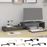 Monitor Stand White (52-101)x22x14 cm Solid Wood Pine Multi Colours vidaXL