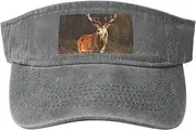 [RLDOBOFE] Sun Visor Hat Adjustable Empty Top Baseball Cap Animal Deer Sun Hats for Women Men Sports Hats Summer Beach Cap