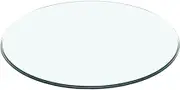 Cabilock Round Tempered Glass Table Top Thickened Clear Surface for End Table Dining Use Easy to Clean Design