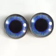30mm Big Blue Bird Crow Sew On Glass Eyes Buttons Loops Stuffed Animal Plushie