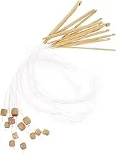 Ciieeo 12pc Assorted Sizes 3.0mm-10.0mm 1.2m Long Bamboo Crochet Hooks Cable for Afghan Tunisian Crocheting