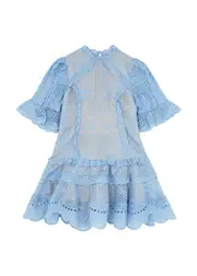 Marlo Kids Penelope Broderie-anglaise Chiffon Dress - Blue - 13-14Y (14 Years) 13-14Y (14 years)
