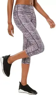 New Ideology Women's Space-Dyed Cropped Leggings ,Rose Space Dye, X-Large