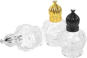FRCOLOR Essential Oil Rollerball Bottles 15ml 3 Pack Perfume Roller Ball Containers Decorative Perfume Vials Gold Black Silver Caps