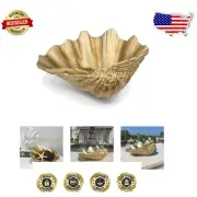 Handmade Gold Clam Shell Bowl - Nautical Resin Decor for Coastal Elegance