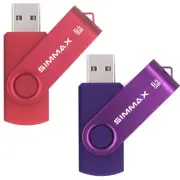USB Flash Drives 2 Pack 64GB Memory Stick Swivel Design USB 2.0 Flash Drive T...