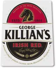 Killians Irish Red Beer Logo 1864 Distressed Retro Wall Decor Large Metal Sign