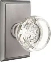 Emtek 8121GTUS15A Passage, Rectangular Rosette, Georgetown Knob, Pewter