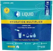 LIQUID I.V. HYDRATION MULTIPLIER ECECTROLYTE DRINK MIX 30 Sticks 16.93 Ounce (Lemon Lime).