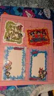 Vintage Stickers Powerpuff Girls Vending Machine Sticker Lot Of 4
