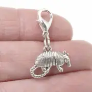 Whimsical Silver Armadillo Zipper Charm - Texas-Inspired Animal Zipper Clip-On