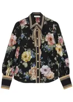 Zimmermann Luminosity Floral-print Silk Shirt - Black - 4 4
