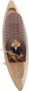 TOGEVAL Beach Decoration Wooden Ship Boat Toy Asian Decor Unfinished Craft Model