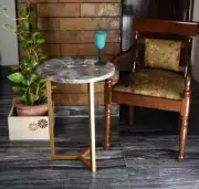 Natural agate console table top for bedroom end table decor