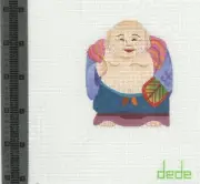Dede Needlepoint Oriental Man Buddha Hand Painted Canvas Ornament NEW