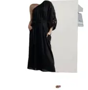Decjuba ladies black sara one shoulder midi dress size M BNWT RRP $159