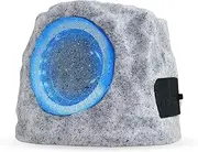 Wireless Outdoor Rock Speaker – Solar Charging, 7 RGB Colors, Waterproof Bluetooth 5.0 Speaker for Pool, Garden, Deck, and Outdoor Activities (Grey, 1 Pack)