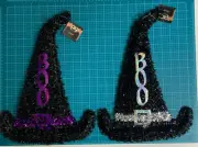 Lot 2 Tinsel Witch Hats Halloween Holidays 15.5" Wreath Frame Door Hanger New