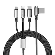 U17 Capsule Y-Type 1.1M + 0.4M 3 In 1 Usb-C / Type-C + Micro Usb + 8 Pin To Usb Data Sync Charging Cable