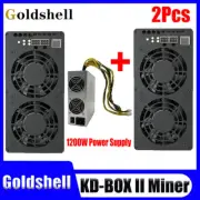 2 Pack New Goldshell KD BOX II Miner 5TH 400W Kadena KDA Crypto with 1200W PSU
