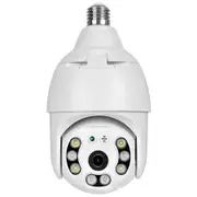 3MP 2K Camera with E27 Socket, Wireless PTZ Security Camera, Auto Motion Tracking, Two-Way Audio, Night Vision, Tuya 360 Degree Panoramic WiFi IP Camera