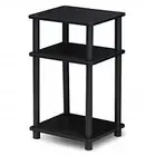 Furinno Just 3-Tier No Tools Turn-N-Tube End Table Single Americano/Black