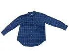 A New Day Womens' Plaid Button Down Long Sleeve Lapel Shirt Top XXL Blue Plaid