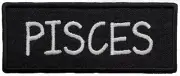 Pisces Zodiac Embroidered Iron On Patch Choose Hook & Loop or Iron On