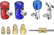 Car A/C R1234YF Adapter with Self-Sealing & Puncture Can Tap, AC R1234YF Quick Couplers Connectors Kit