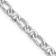 Solid 14K White Gold 8 inch 4.8mm Hand Polished Fancy Link with Fancy Lobster Clasp Bracelet