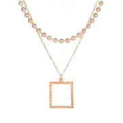 Stainless Rose Gold Ball Layered Chain Necklace