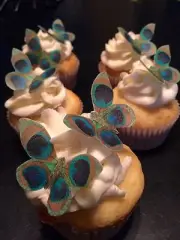 Peacock Feather Print Edible Butterflies