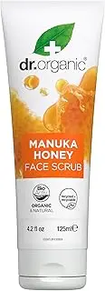 Dr Organic Manuka Honey Face Scrub, Exfoliating, Dry Skin, Mens, Womens, Natural, Vegetarian, Cruelty-Free, Paraben & SLS-Free, Organic, 125ml, Packaging may vary