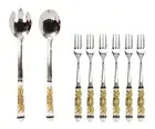 New S/8 Joseph Sedgh Collection Salad Servers Set Fork Spoon Cake Dessert Forks