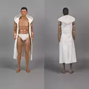 1/6 Scale White Cloak Coat Versatile Clothes Fit 12" Male Action Figure Body Toy