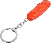 [ANDRESLAD] Funny Keychain Faux Sausage Hot Dogs Food Keyring Mini Key Chain Decorative for Purse