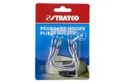 Stratco Pegboard Hooks Plier Holder 4 Pieces For Hand Tool Organisation