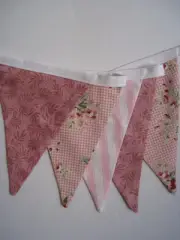Bunting/flags Fabric Pink floral Present Gift Party Shower nursery girl
