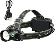 Flashlight Headlamp | Head Lamp Led Rechargeable,Waterproof Bright Torch with 8 Modes Safety Warning Design for Fishing Backpacking Outdoor Walking